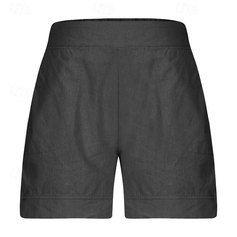 Per donna Pantaloncini in cotone e lino Shorts Pantaloni Eleganti Casual Corto Naturale Semplice Tasca Elastico in vita Comodo All'aperto Quotidiano Ferie Vinaccia Grigio Nero Bianco Estate del 2025 a $15.99 –P20