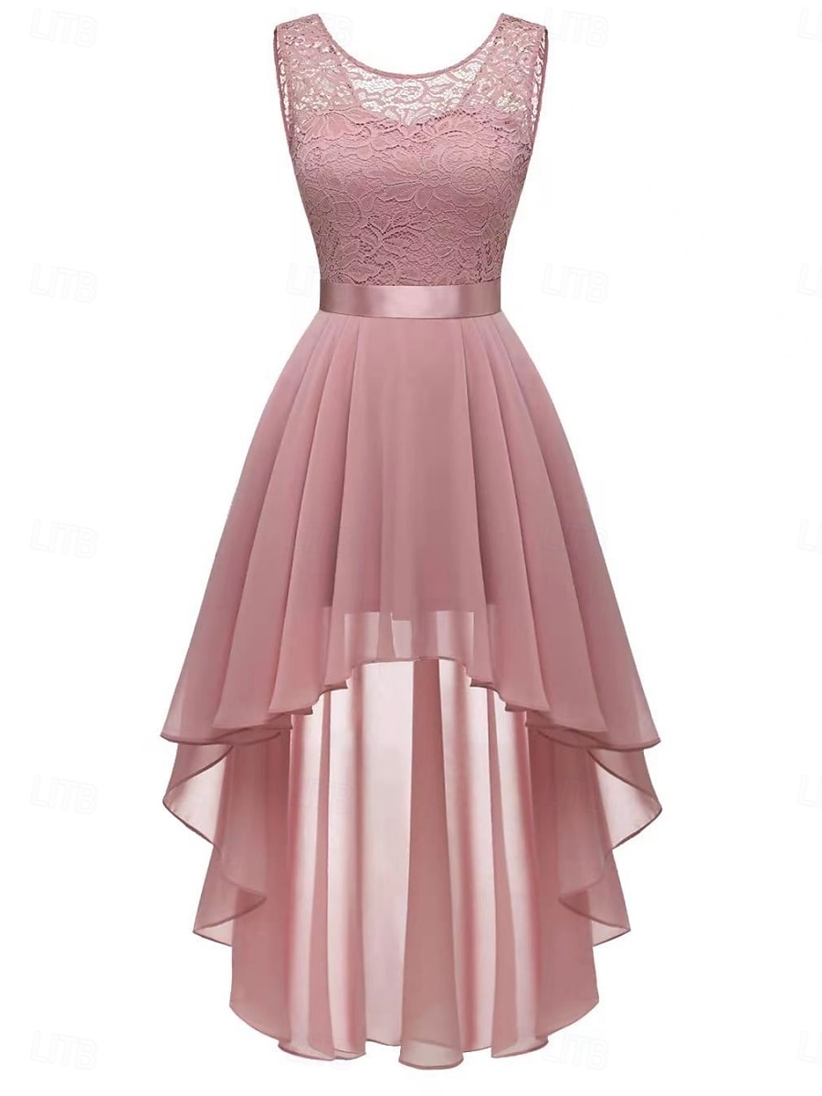 Rochie mini de damă rochie în linie A rochie din tull elegantă petrecere cocktail nuntă petrecere în aer liber ajustare regulată grafică fără mâneci gât rotund roz vin khaki gri vară primăvară 2025 - $46.99 –P11