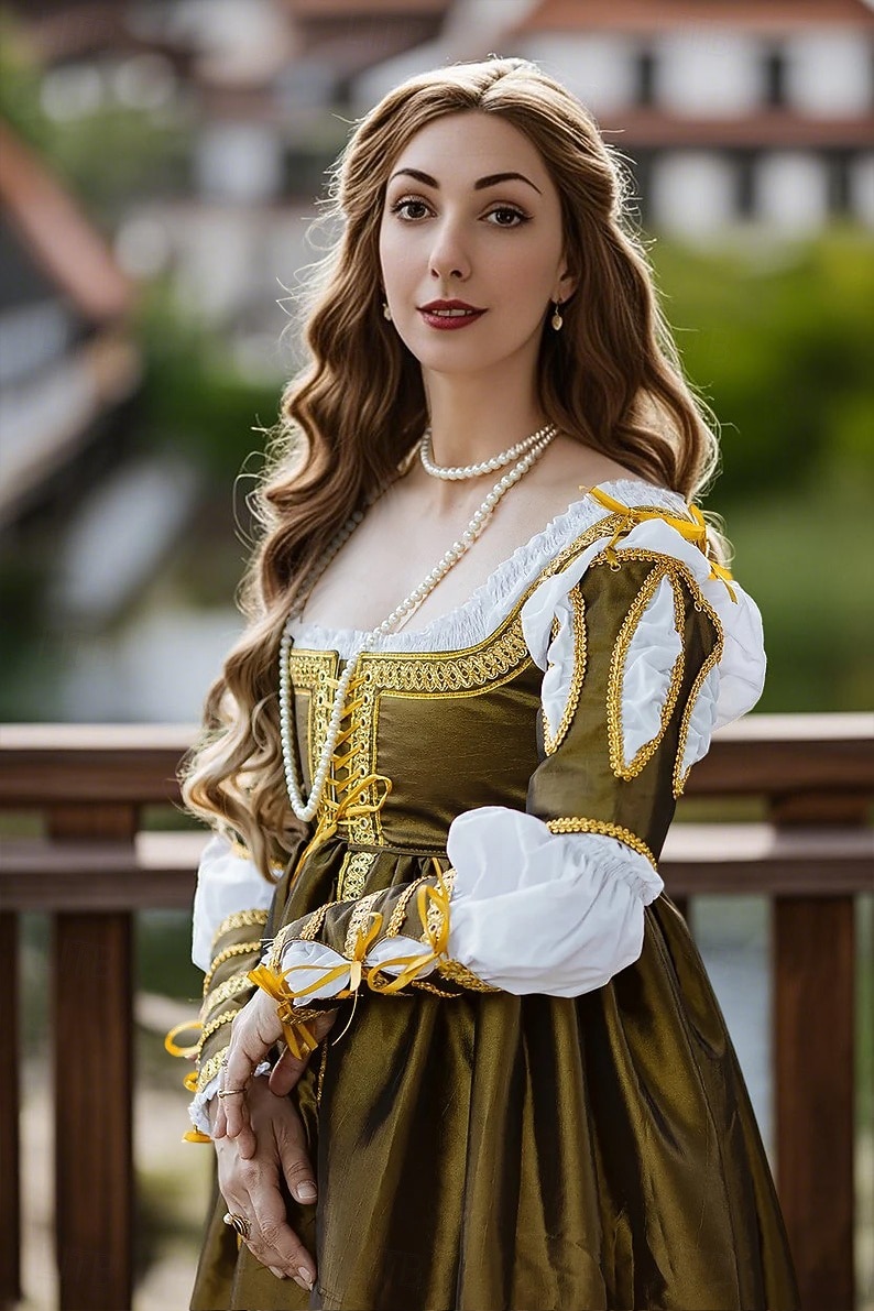 Mittelalterlich Renaissance Kleid Abschlussballkleider Abendkleid Wikinger Keltischer Ritter Kostüm Damen königlich Halloween Karneval Maskerade Leistung LARP Renaissance-Messe Erwachsene Kleid 2026 - $169.99 –P2