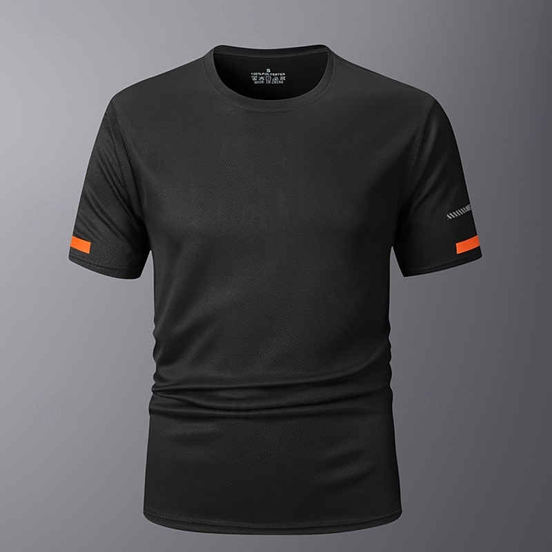 Men's Sport T Shirt Quick Dry  Tee Crew Neck Summer Solid Color Plain Short Sleeves Sports & Outdoors Casual Basic Fitness Casual Daily Dark Grey White Black Top Tee for Men 2025 - $8.99 –P9