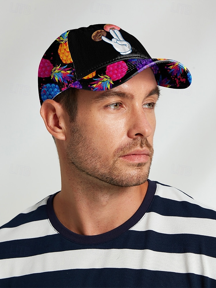 Casquette de baseball colorée à motif ananas et beignet pour homme - design décontracté et tendance, coupe ajustable, parfaite pour l'été et les activités de plein air de 2025 ? $14.99 –P2