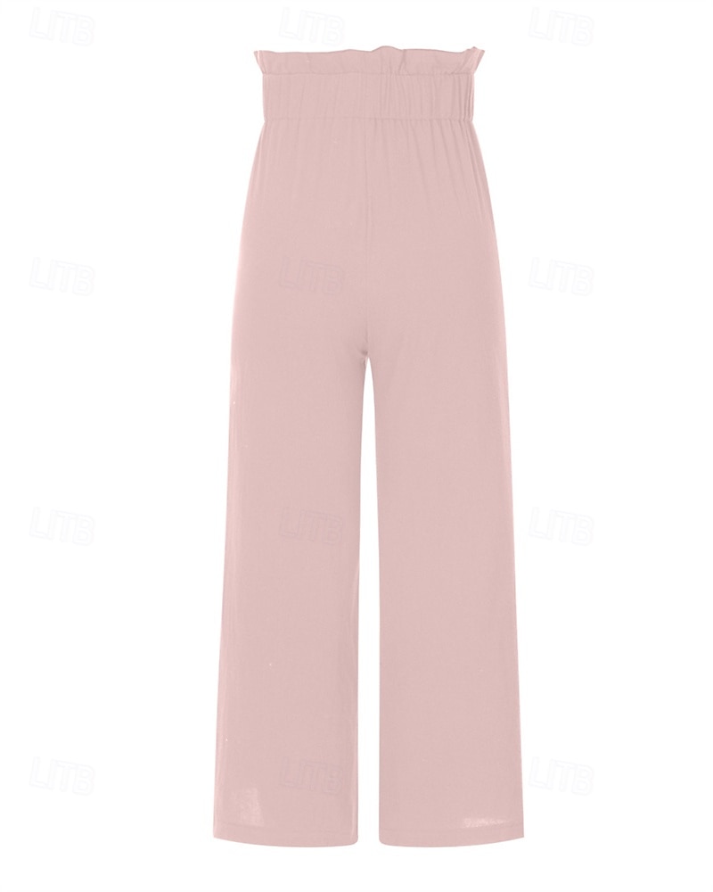 Per donna Culotte Gamba Larga Pantaloni in cotone e lino Pantaloni Eleganti Moda Streetwear Lunghezza intera Naturale Semplice Elastico in vita Comodo All'aperto Confortevole Streetwear Uscire Bianco del 2025 a $28.99 –P12