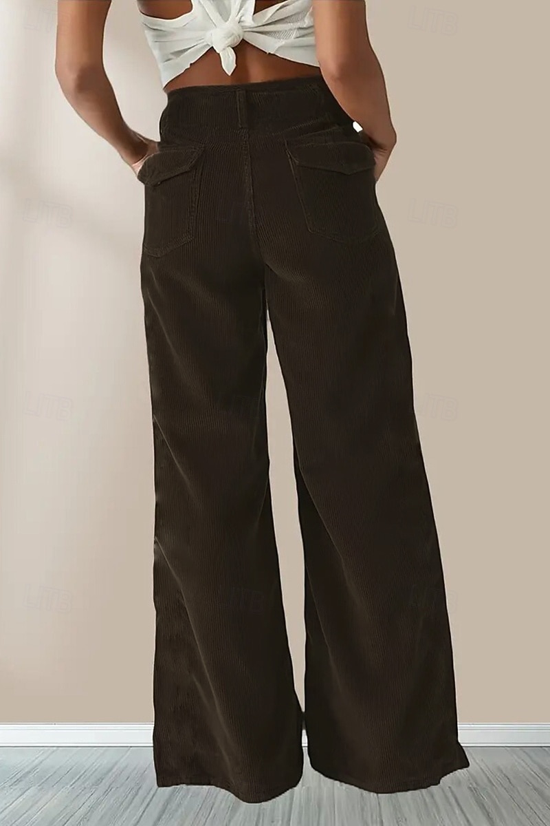 Per donna Pantaloni in cotone e lino Moda Lunghezza intera Naturale Semplice Tasca Comodo All'aperto Confortevole All'aperto Uscire Nero Blu Caffè Ciano Estate Vestibilità regolare del 2025 a $31.99 –P10