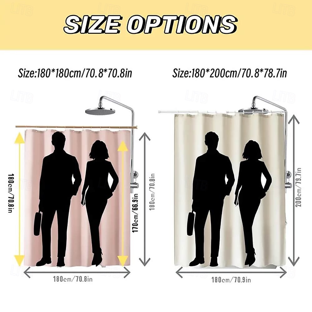 Shower Curtain with 12 Hooks 180cm*180cm(70"*70") Polyester Machine Washable Waterproof Vintage Fake Door Barn Pattern 2025 - $19.99 –P15
