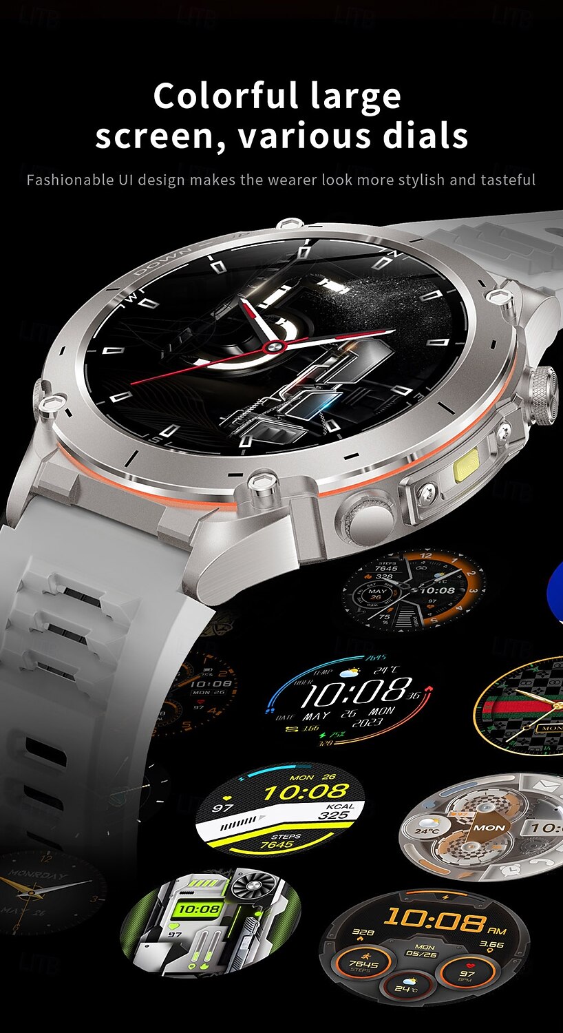 Смарт-часы GPS компас высота на открытом воздухе AMOLED 466*466 HD экран сердечный ритм Bluetooth вызов водонепроницаемые IP68 мужской смарт-браслет подарок на День матери 2026 - $92.99 –P5