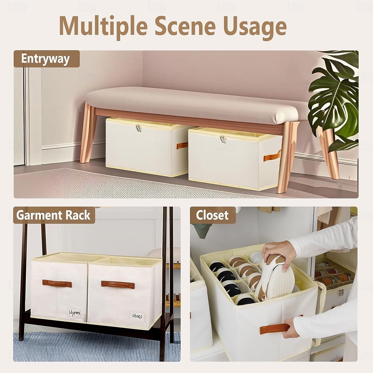 Boîte de rangement à chaussures pour placard - 12 compartiments, conteneurs à chaussures peu encombrants, avec couvercles transparents, empilables, peut s'adapter à un pouf, étagère à chaussures de 2025 ? $34.99 –P6