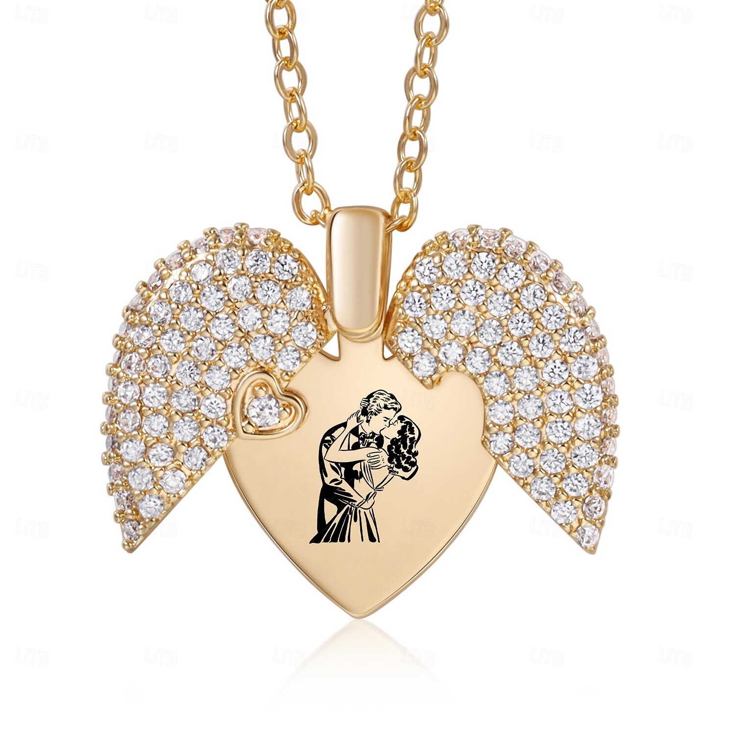 Collana Con Ciondolo A Forma Di Cuore Personalizzato Con Foto, Collana - Foto 2