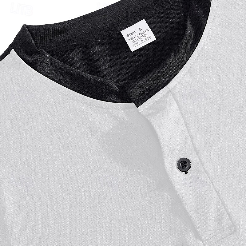 Mehrfachpackungen 2St Herren Stehkragen Kurze Ärmel Weiß + Orange Polo mit Knopfleiste Golfshirt Golf Poloshirts Knöpfe Gestreift Urlaub Alltagskleidung Polyester Sommer 2025 - $28.99 –P9