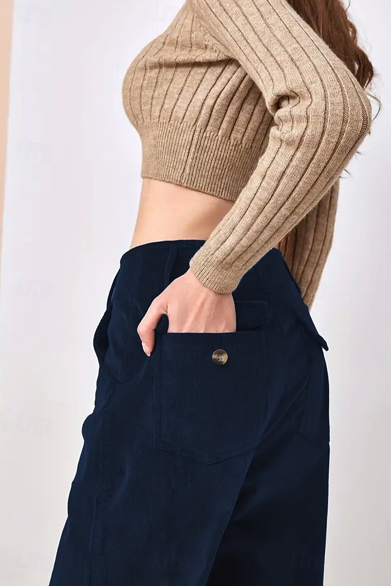 Per donna Pantaloni in cotone e lino Moda Lunghezza intera Naturale Semplice Tasca Comodo All'aperto Confortevole All'aperto Uscire Nero Blu Caffè Ciano Estate Vestibilità regolare del 2025 a $31.99 –P16