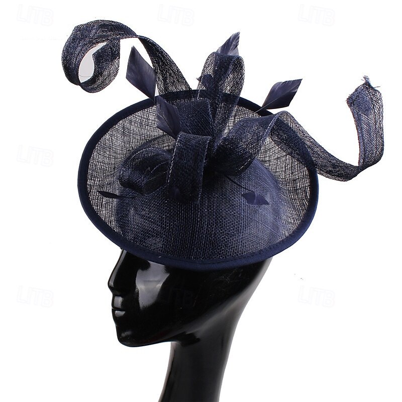 Kopfstück Federn Sinamay Hochzeit Abendgesellschaft Elegant Hochzeit Mit Feder Kopfschmuck Kopfbedeckung 2025 - $31.99 –P16