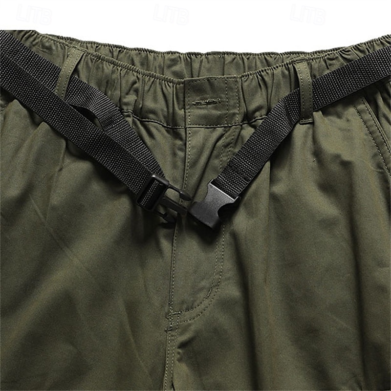 Муж. Шорты-карго Шорты Летние шорты Кулиска Эластичная талия Мульти карман Полотняное плетение Комфорт Пригодно для носки До щиколотки на открытом воздухе спорт Повседневные Мода На каждый день 2025 - $23.99 –P7