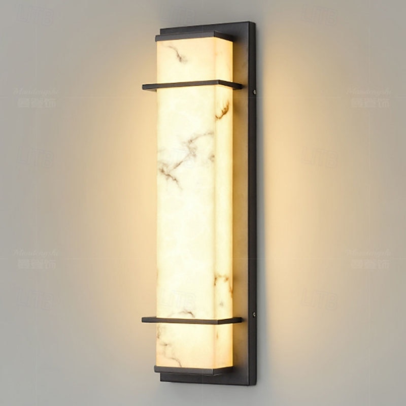 Outdoor-LED-Wandleuchte Liniendesign wasserdichte Beleuchtung Innen Marmor Wandleuchte moderne Schlafzimmer warmweißes Licht 1 Stück 2025 - $262.19 –P2