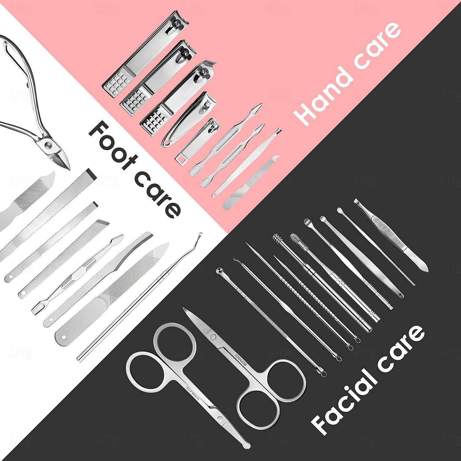 set tagliaunghie da 30 pezzi, strumenti per manicure e unghie del 2025 a $10.99 –P2