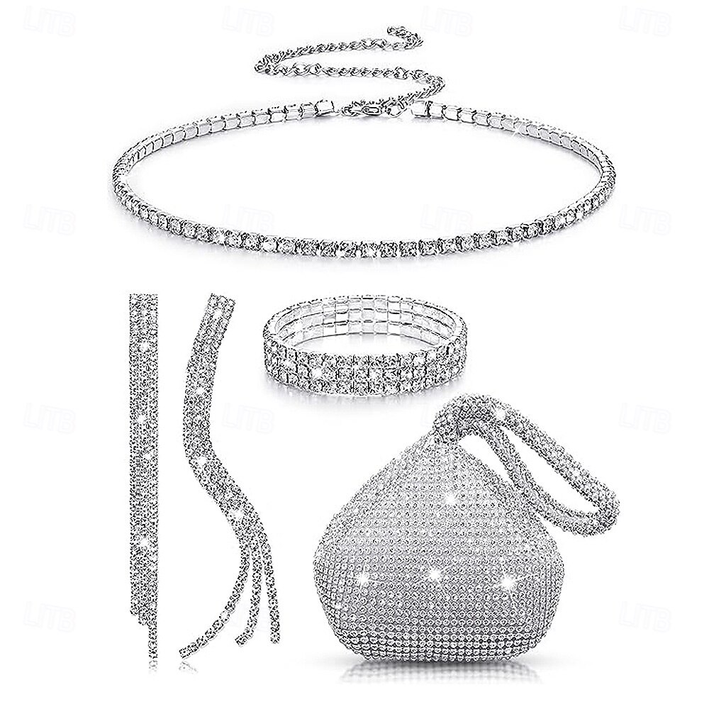 Los sistemas nupciales de la joyería 1 Legierung Pendientes Collare Pulseras Mujer Elegante Bonito Lujoso Alegría Forma Geométrica Conjunto de joyas Para Fiesta 2025 - $49.99 –P2