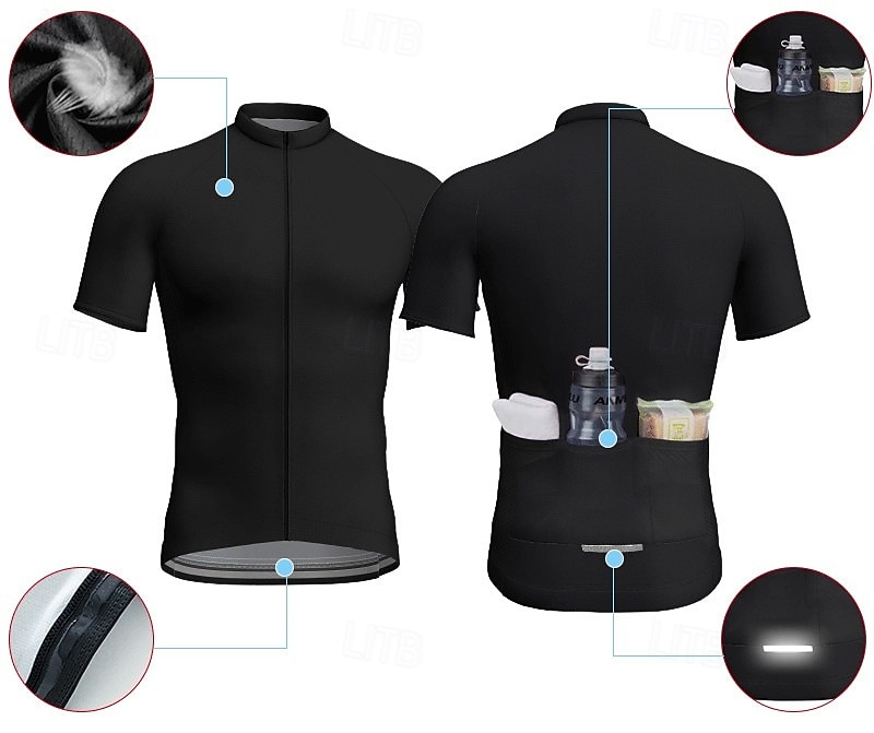 Homme Maillot de cyclisme Manche Courte Cyclisme Maillot Top avec 3 poches arrière Résistant aux UV Séchage Rapide Fermeture Éclair Frontale Bandes réfléchissantes Jaune Des sports Vêtement Tenue de 2025 ? $25.99 –P4