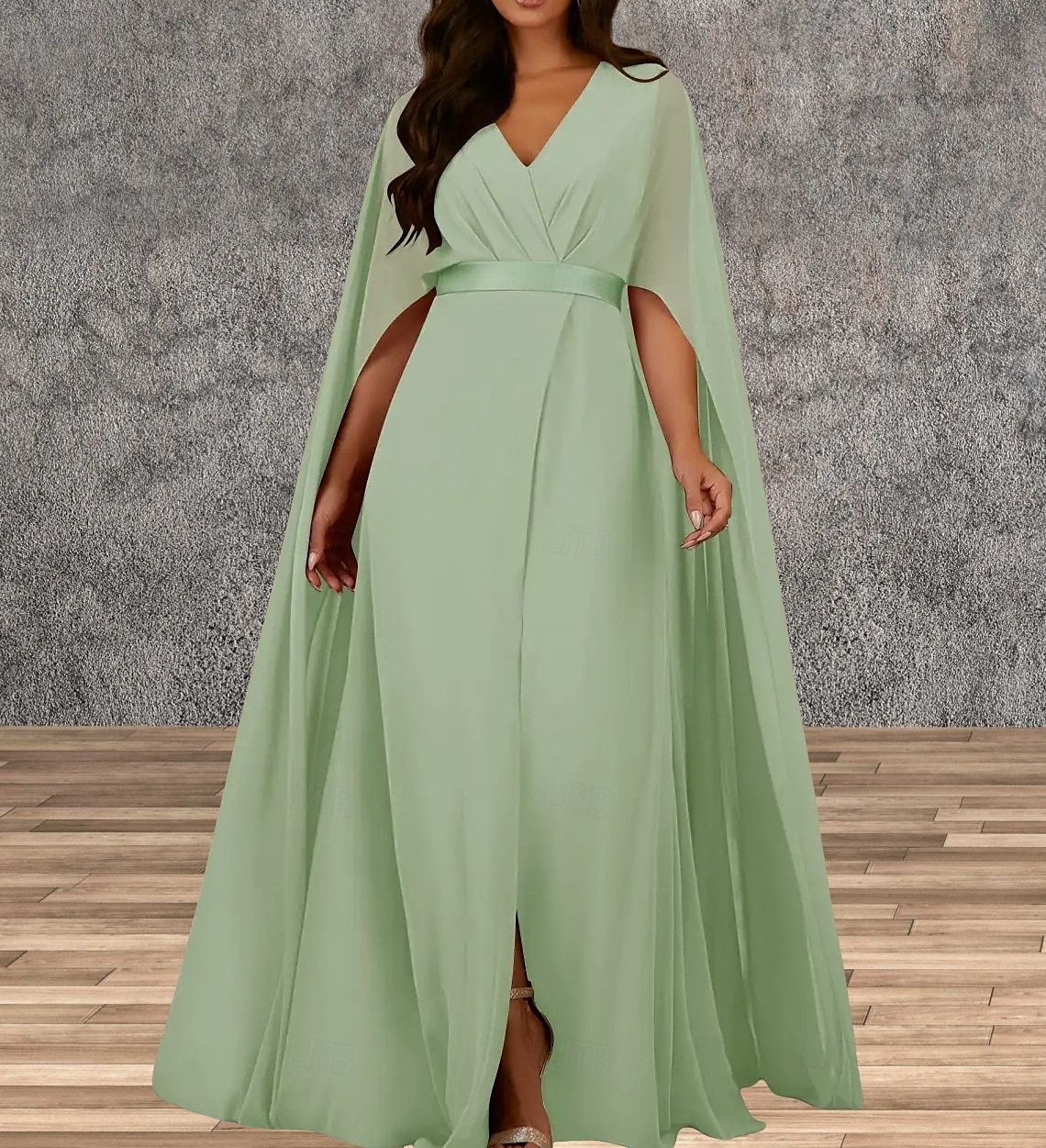 A-Lijn Bruiloft Gast Jurken Elegante Jurk Bruiloft Gast Verloving Vloerlengte Mouwloos V Hals Herfst Bruiloft Gast Chiffon met Splits 2025 - $174.99 –P1