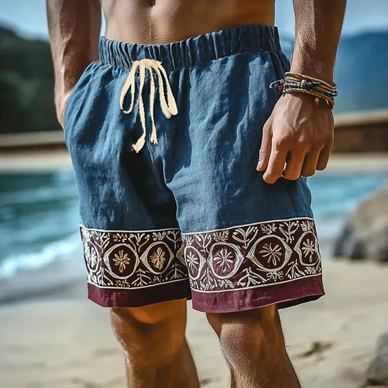 Per uomo Shorts Shorts di Lino Pantaloncini Estivi Shorts da Spiaggia Tasca Elastico in vita Coulisse Semplice Comodità Traspirante Lunghezza al ginocchio All'aperto Quotidiano Ferie Vacanza Stile del 2025 a $22.99 –P1