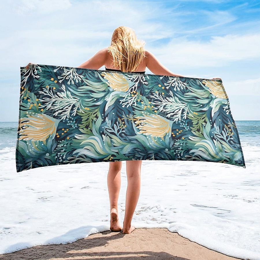 bedrucktes Strandtuch, leichte, schnelltrocknende, sandfreie Stranddecke, ideal für Reisen, den Pool und den Außenbereich 2025 - $10.99 –P10