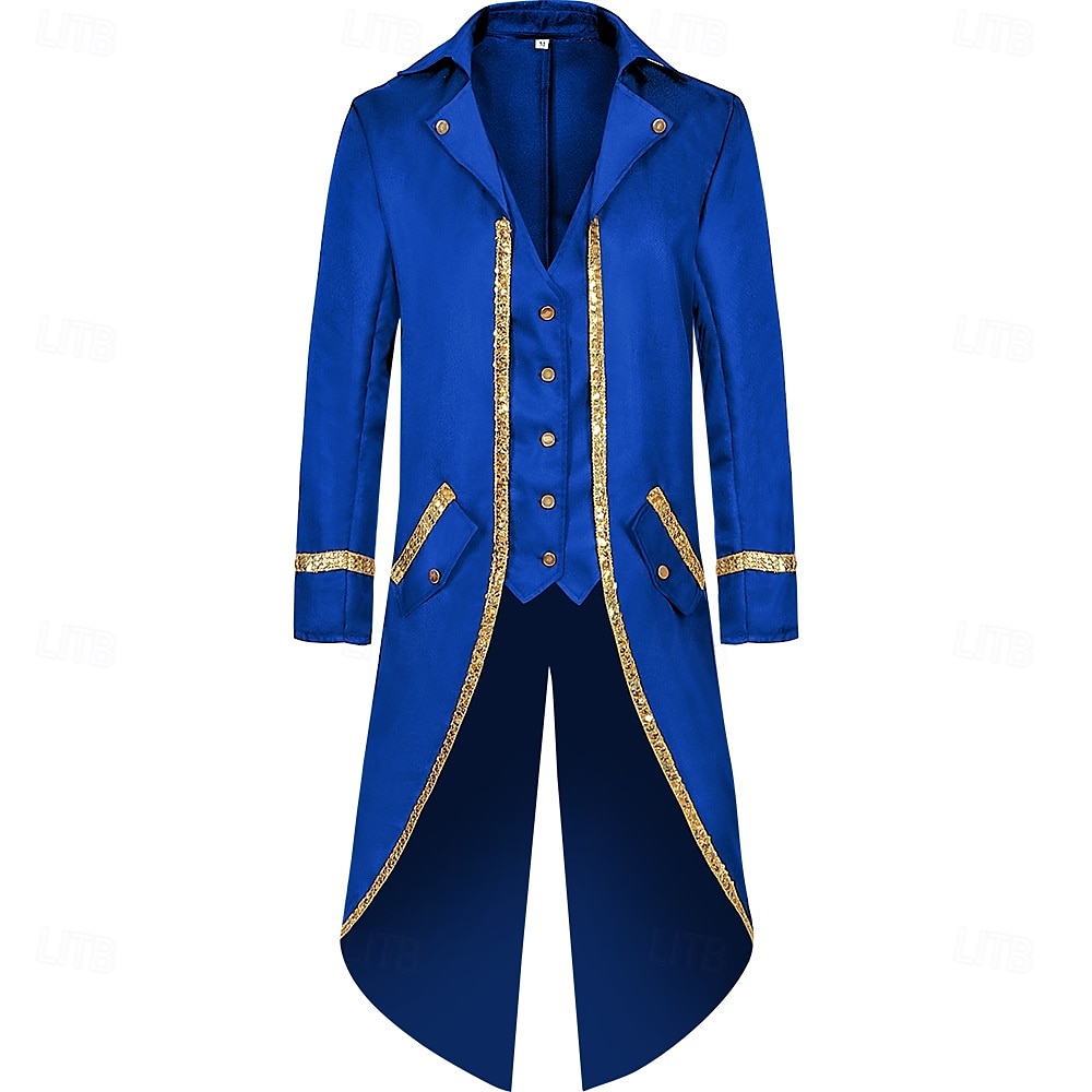 Rétro Vintage Rococo Médiéval Manteau Smoking Queue-de-pie Homme Royal Halloween Carnaval Soirée LARP Foire de la Renaissance Adulte Manteau Toutes saisons de 2025 ? $44.99 –P8