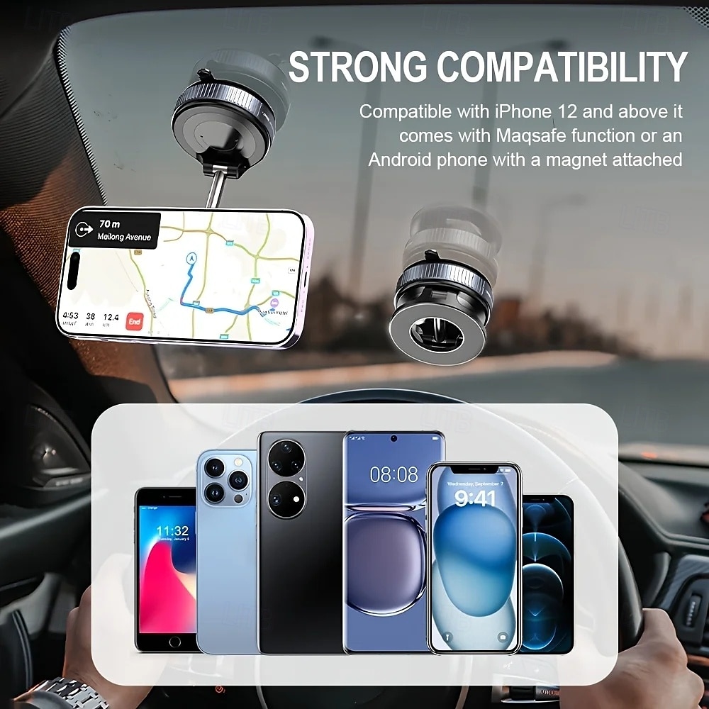 opvouwbare magnetische autotelefoonhouder, verwijderbare, waterdichte universele standaard voor dashboard en bureau in zwart of wit 2025 - $17.99 –P3