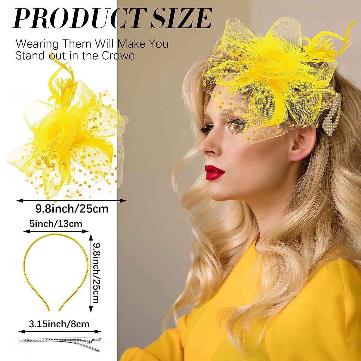 2025年 ファシネーターハット、フラワーメッシュ、ティーパーティーハット、ファシネーターベール、ヘッドバンド、女性用、パーティー、結婚式  コレクション – $60.99 –P5