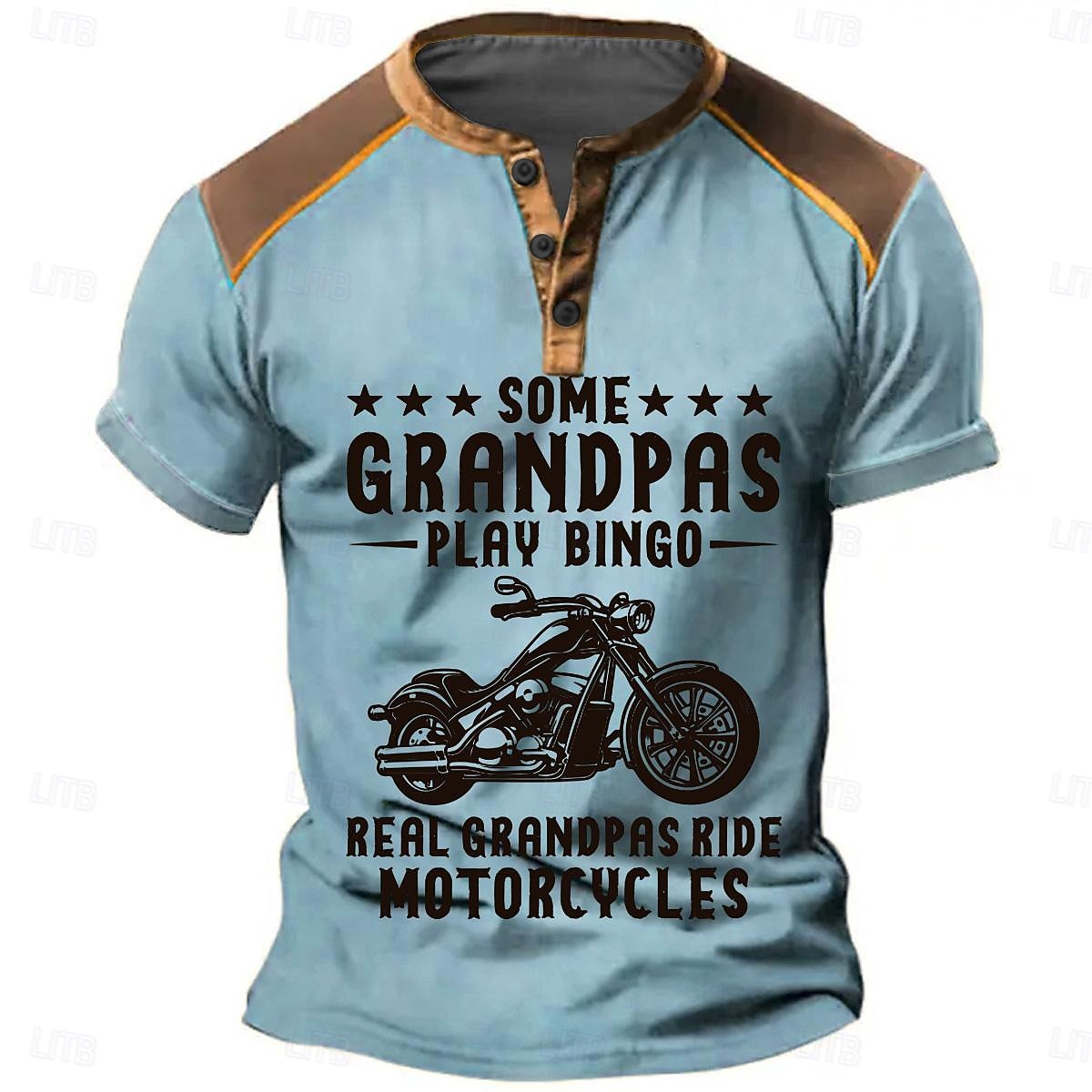 Homme Moto papy T-shirt Chemise Henley Manche Courte Impression 3D Mode Occasionnel street style Occasionnel Quotidien Sport en Plein Air Printemps & Été Bleu Rose Claire Vert Kaki Henley T-shirt de 2026 ? $22.99 –P6