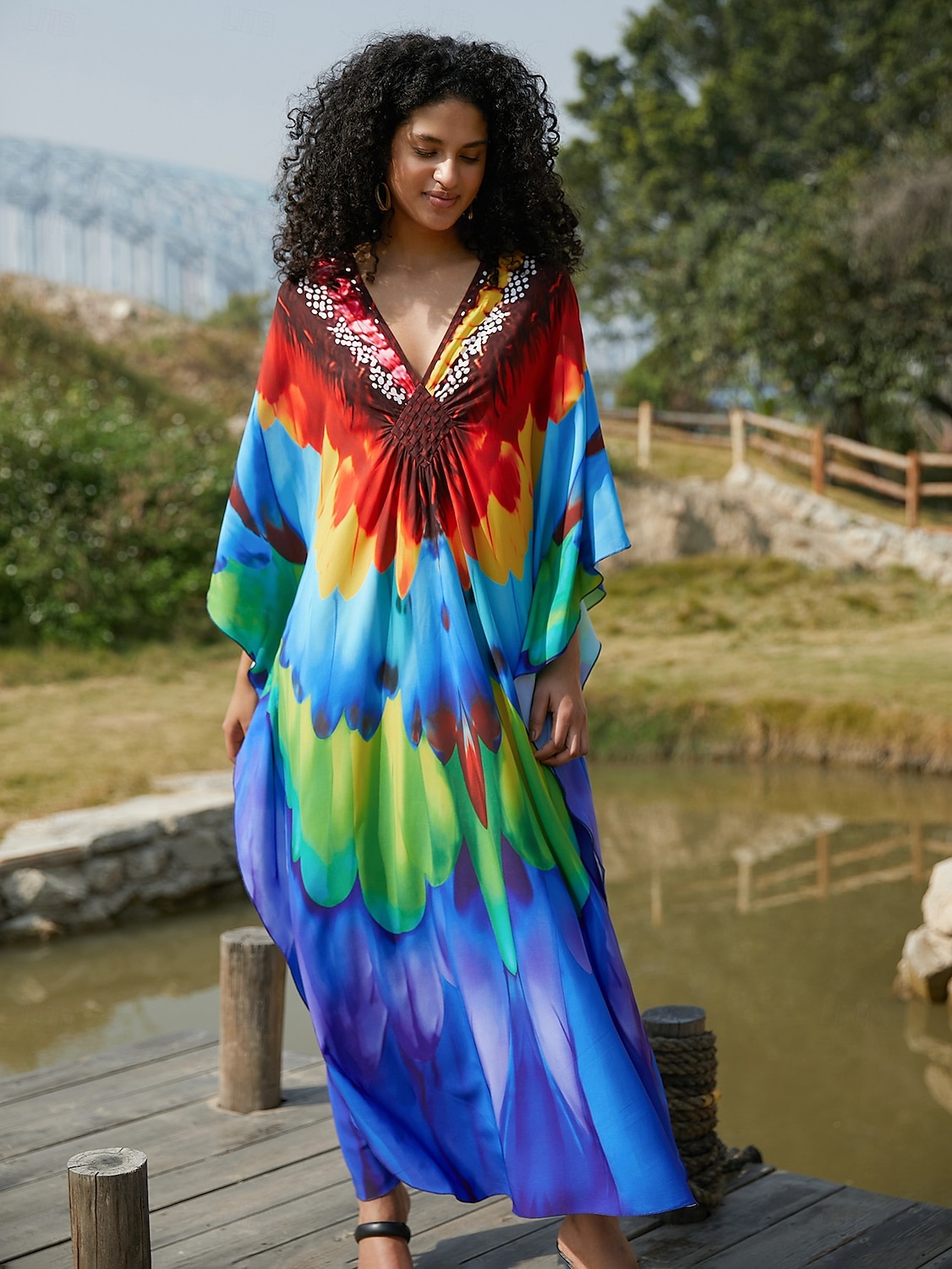 Halloween Kjoler Kaftan Stolthet Regnbue Fritid Voksne Dame Halloween Karneval Pride-parade Pride måned Enkle Halloween-kostymer Kle deg opp 2025 - $37.99 –P4