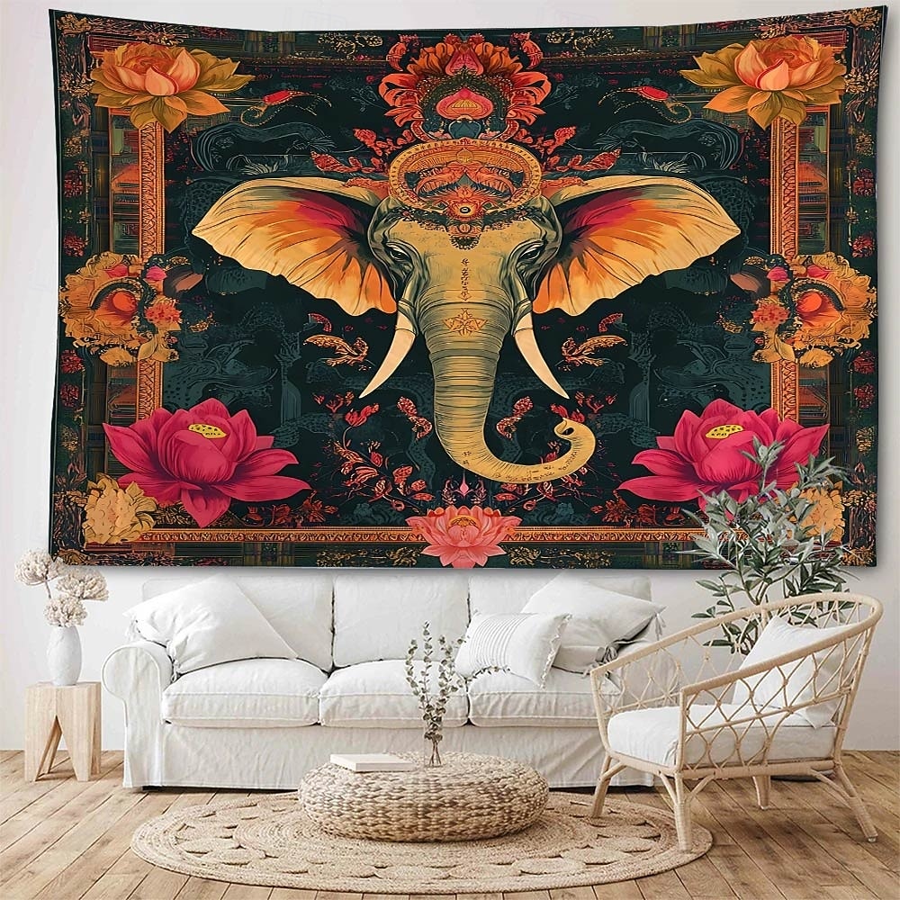 Подвесной гобелен с мандалой и слоном большой гобелен настенное искусство фотозадник одеяло занавеска декорация для дома спальни гостиной 2026 - $14.99 –P4