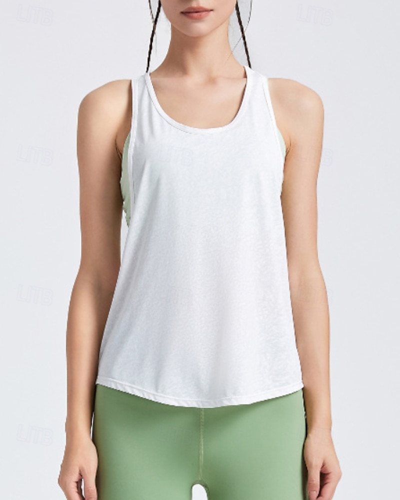 US Open Per donna Tinta unita Canotta da allenamento Maglietta sportiva Carro armato Canotta Senza Maniche Traspirante Tennis Golf Pickleball Girocollo Y Indietro Nero Bianco Verde Chiaro del 2025 a $15.19 –P8