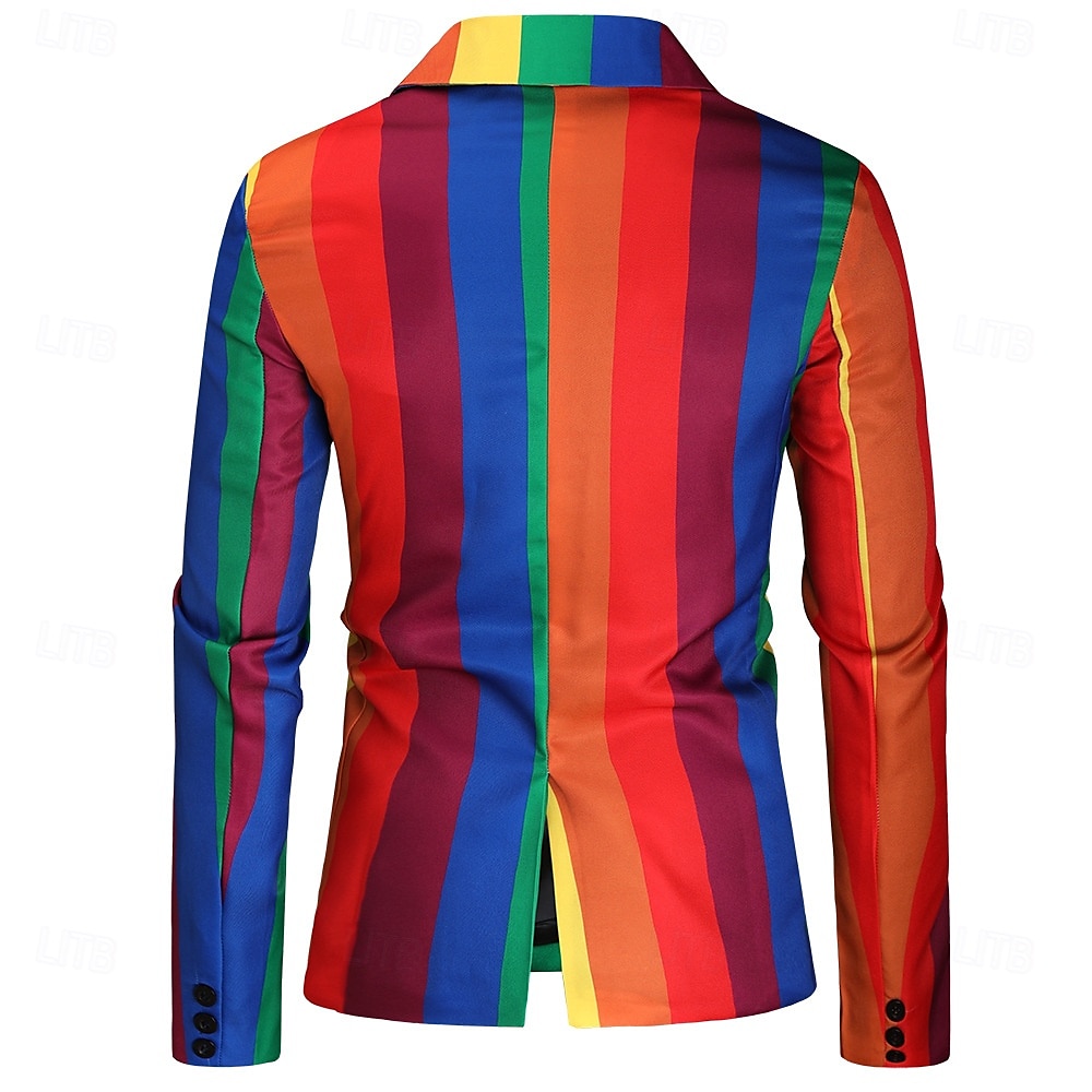 Stolz Regenbogen Outfits Regenbogen-Pride-Anzug Blazer Erwachsene Herren Pride Parade Pride-Monat Halloween Karneval Einfaches Karnevalskostüm 2025 - $102.99 –P2