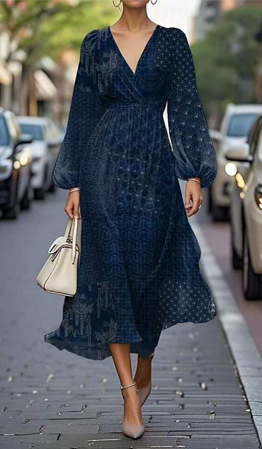Per donna Abito maxi Abito Pieghettato Abito aderente Abito aderente e svasato Compleanno Casual Formale Ufficio Data Vestibilità regolare Floreale Grafico Senza Maniche Scollo a V blu navy Champagne del 2025 a $34.99 –P6