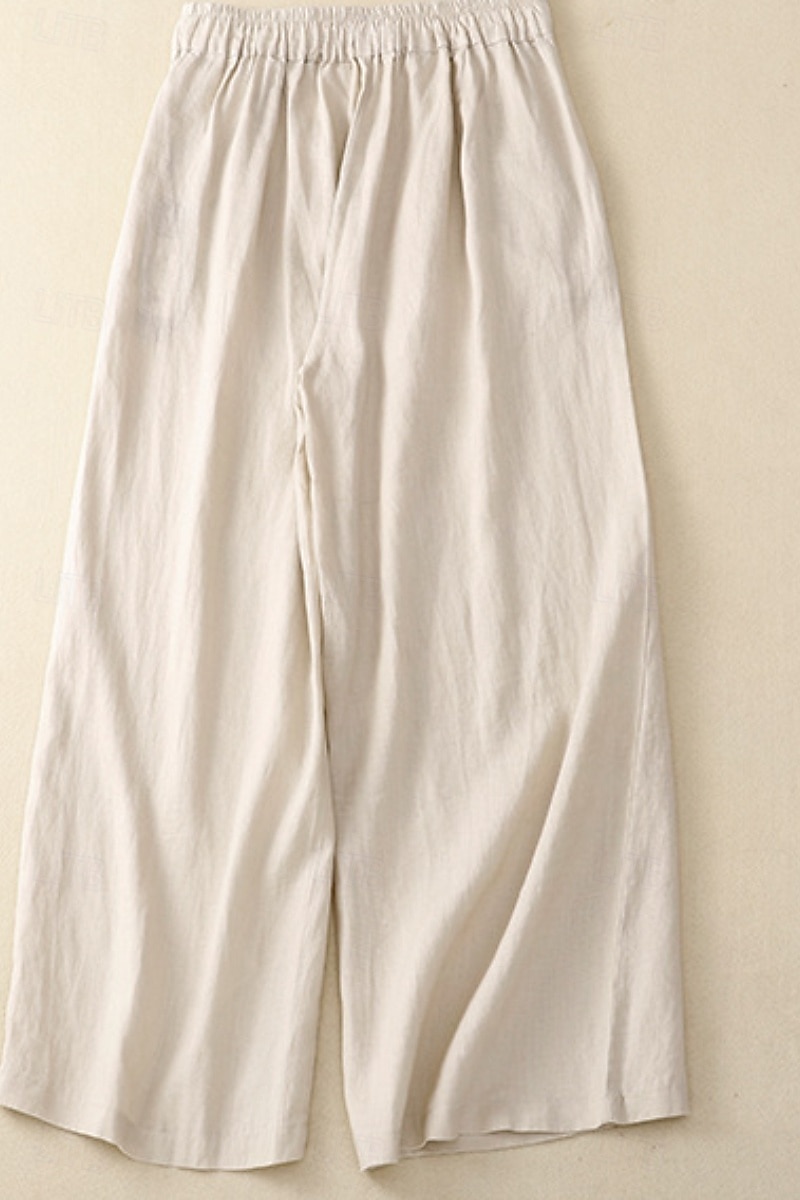 Per donna Pantaloni in cotone e lino Pantaloni Eleganti Moda Streetwear Lunghezza intera Naturale Semplice Tasca Elastico in vita All'aperto Confortevole Streetwear Uscire Aalbicocca Nero Blu Zenzero del 2025 a $30.99 –P9