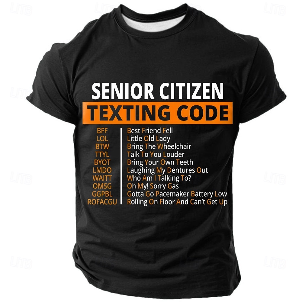 Męskie Tekst Zabawny slang Podkoszulek Krótki rękaw Podkoszulek Druk 3D Półgolf Koszula Moda Codzienny Ulica Codzienny Czarny Niebieski Zielony Lato Wiosna Odzież S M L XL XXL XXXL 2025 - $17.99 –P2