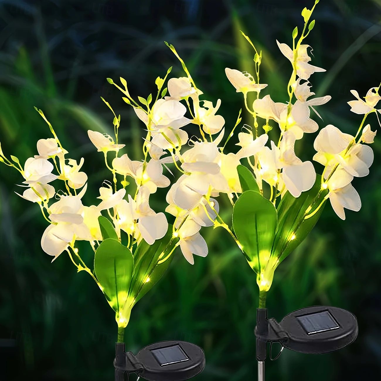 Lot de 2 lampes solaires d'extérieur étanches en forme de fleurs, luminaire décoratif d'extérieur, idéal pour un jardin, une terrasse, une cour, un sentier ou des vacances de 2025 ? $45.99 –P6