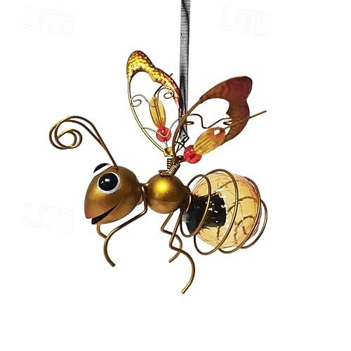 1 pz. Simulazione solare per esterni, insetto appeso, luce decorativa, ape dorata, libellula viola, farfalla blu, cortile, giardino, balcone, parco, arte in ferro, luce luminosa da paesaggio. del 2025 a $9.99 –P9