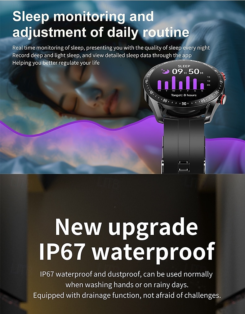 Smart Watch for Men, ECGPPG Bluetooth Call Laser Health, Blood Pressure Fitness, Sports Waterproof, Long Battery Life 2025 - $37.99 –P11
