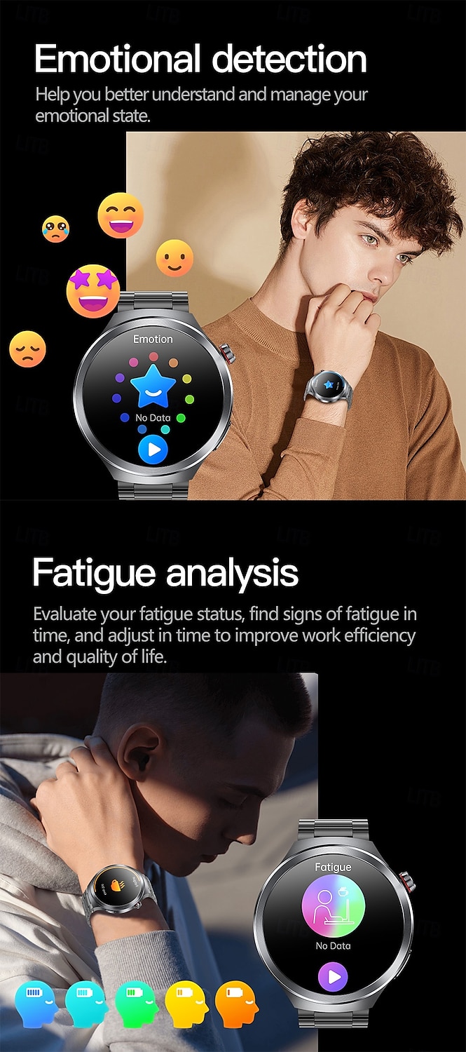 2025年 iMosi ET475 スマートウォッチ 1.73 インチ スマート·ウォッチ ブルートゥース ECG + PPG 温度監視 歩数計 と互換性があります Android iOS 女性 男性 長時間スタンバイ ハンドフリーコール 防水 IP68 51mmウォッチケース  コレクション – $82.99 –P9