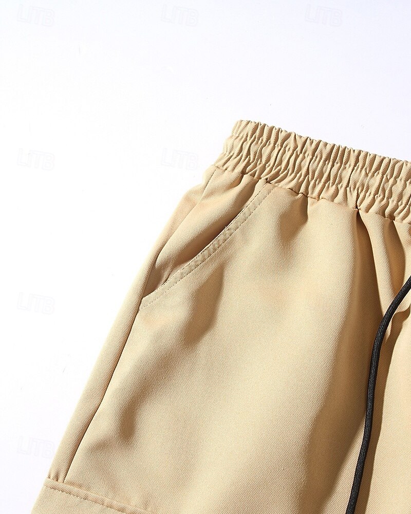 Homens Calças Cargo Calças Cintura elástica Bolso multi Tecido Secagem Rápida Vestível Comprimento total Diário Casual Preto Verde Claro de 2025 por $22.99 –P5