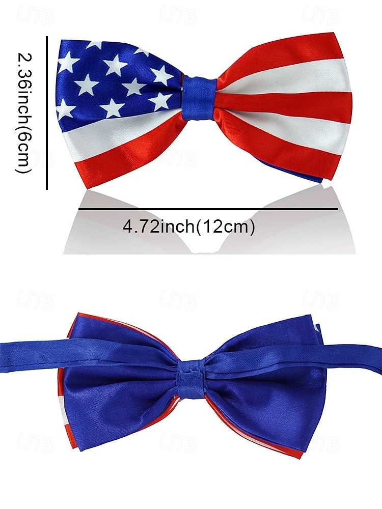 Men's American Flag Suspenders and Bow Tie Set – Patriotic Adjustable Y-Back Braces with Clips, Stars and Stripes Design, Independence Day 4th of July Outfit Accessory 2025 - $11.99 –P6