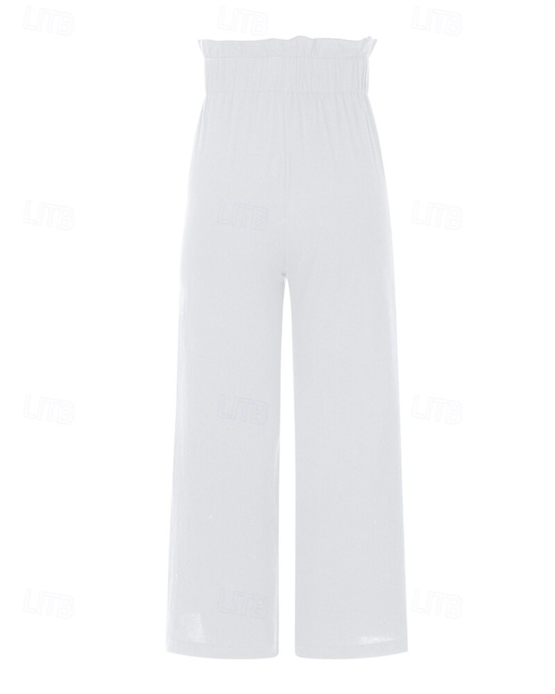 Per donna Culotte Gamba Larga Pantaloni in cotone e lino Pantaloni Eleganti Moda Streetwear Lunghezza intera Naturale Semplice Elastico in vita Comodo All'aperto Confortevole Streetwear Uscire Bianco del 2025 a $28.99 –P6