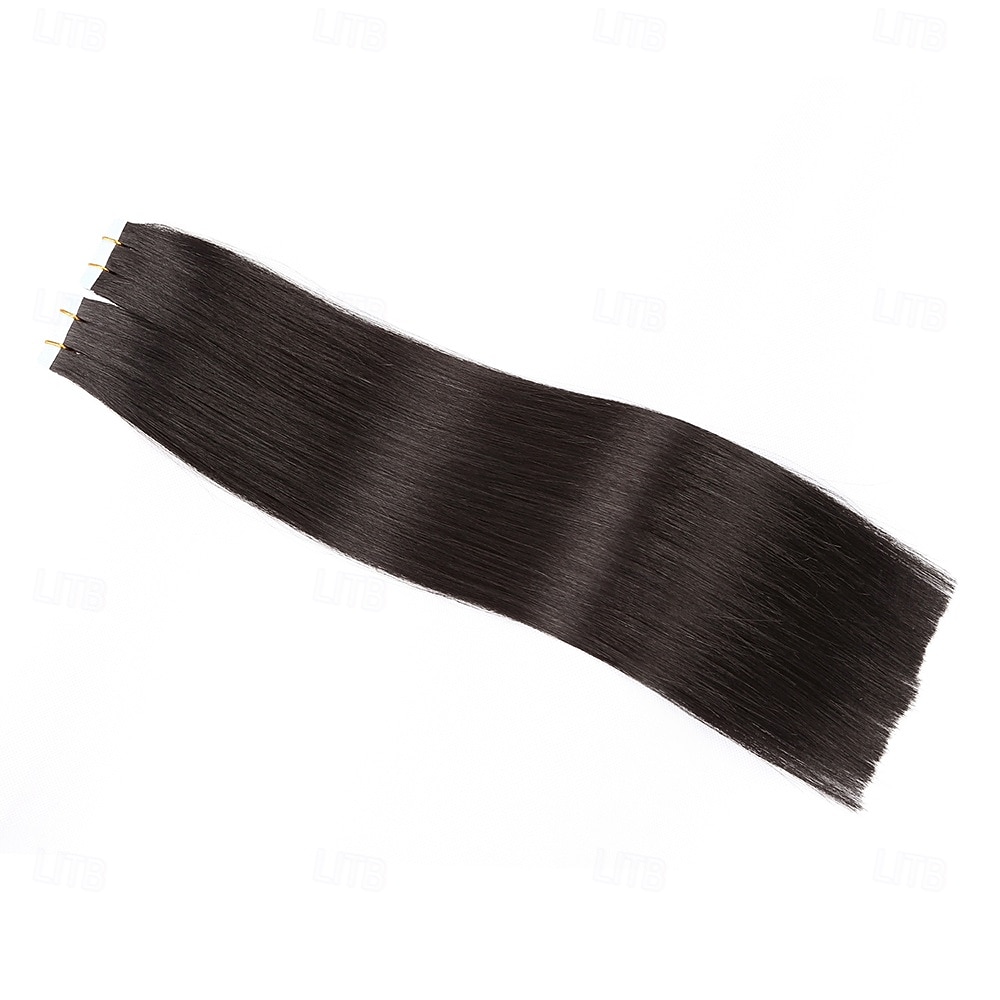 Extensions de cheveux humains Remy à bande adhésive noire, cheveux lisses et sans couture, 18 pouces, 50 g, 20 pièces de 2025 ? $109.99 –P4