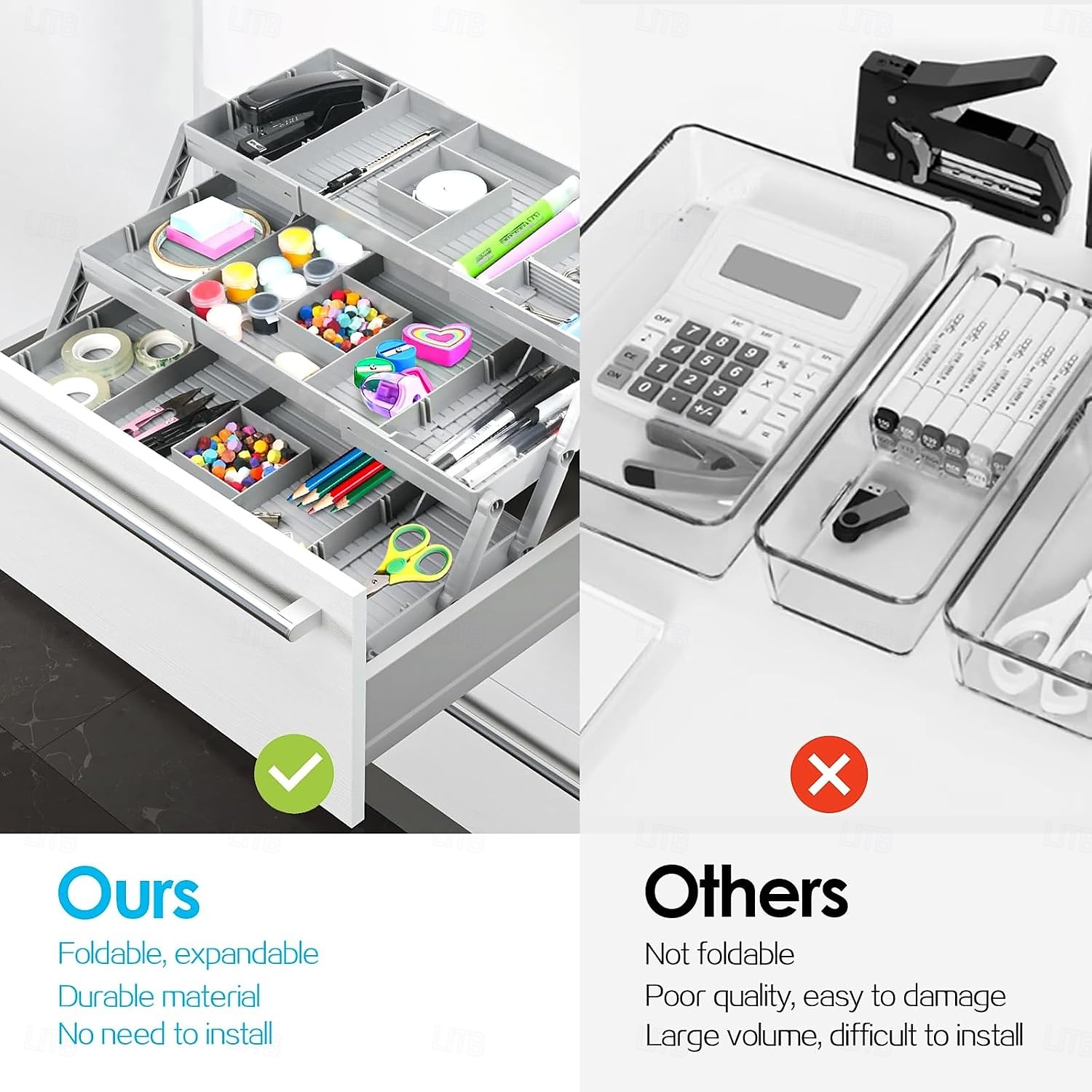 Multi-Level Smart Drawer Organizer, 3-Tier Expandable Desk Drawer Organizer, Folding Storage Tray for Office, Home, Kitchen, Makeup, Jewelry, Junk Drawer Organization 2025 - $27.99 –P5
