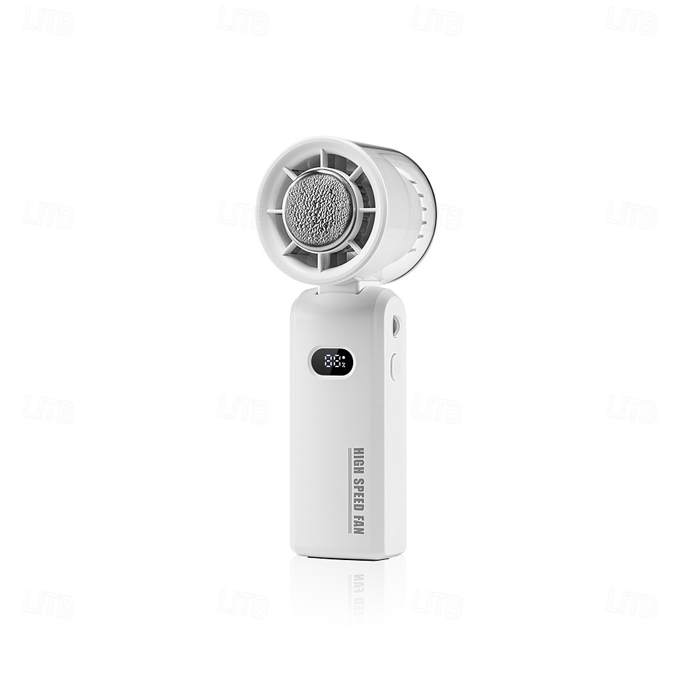 Folding Handheld Cooling Fan with Ceramic Refrigeration, 13000RPM Motor, 100-Speed Digital Display, Type-C Charging, White 2025 - $37.99 –P5