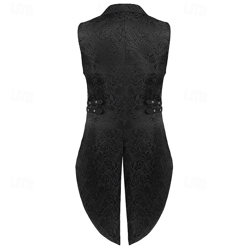 Punk og gotisk Victoriansk Steampunk سترة vest Prins Vampyrer Dobbeltkneppet Jacquardvevnad Herre Royal Halloween Karneval Ytelse LARP Ren Faire Voksne Vest Alle årstider 2025 - $36.99 –P5