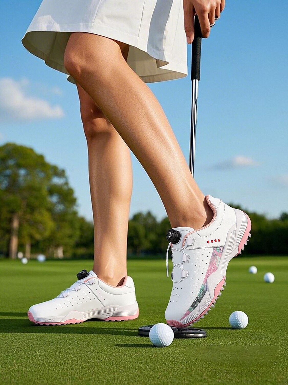 naisten suorituskykyiset golfkengät kellotaulujärjestelmällä | vedenpitävät luistamattomat urheilujalkineet naisille | kestävä ulkopohja ulkoranneille 2025 - $69.99 –P9