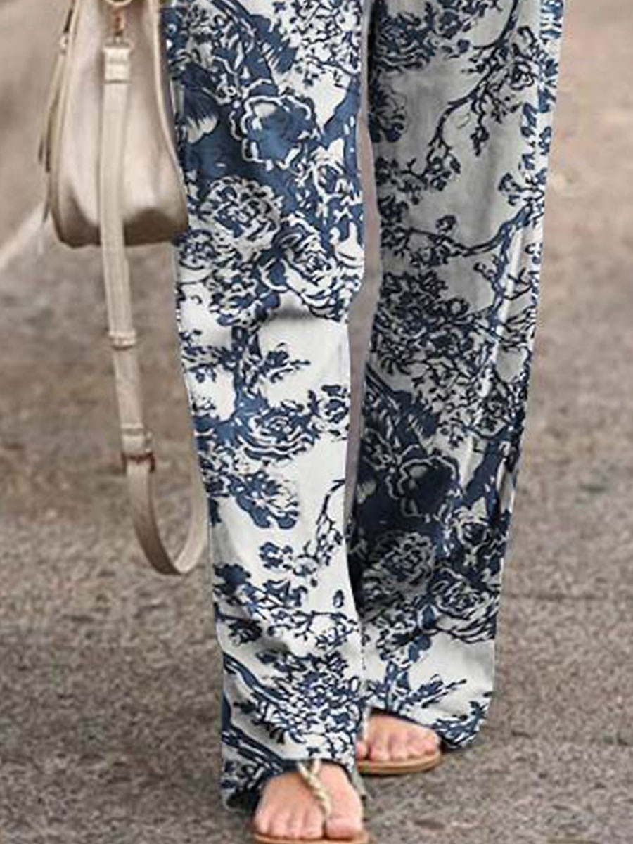 Pantalones holgados de pierna ancha para mujer moda streetwear de largo completo alta cintura gráfico bolsillo cinturilla elástica cómodos suaves cómodos microelásticos al aire libre calle blanco 2025 - $17.99 –P3