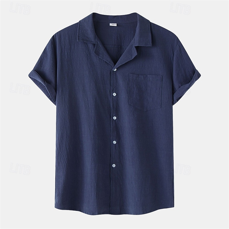 Per uomo Camicia Camicia casual Camicia con Bottoni Semplice Vacanza Streetwear Nero Bianco Giallo Blu marino scuro Manica Corta Bavero Estate Abbigliamento Bottonato del 2025 a $20.99 –P9