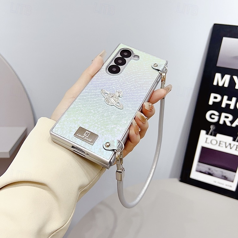 telefono Custodia Per Samsung Galaxy Piegatura a Z 7 Z Fold 6 Z Fold 5 Z Fold 4 Z Fold 3 Copertura Posteriore Con Cinturino da Polso Resistente agli urti Retrò TPU PC del 2025 a $26.99 –P9