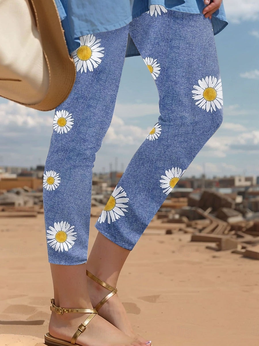 Womens Leggings Nadrág 3D Nyomtatás Üdülés Vintage Divat Alap Átmeneti Magas Derék Virágos Grafikai Thermális Meleg Légáteresztő Puha Rugalmas Üdülés Hétköznapi Rózsaszín Kék Zöld Nyári Tavasz Slim 2025 - $19.99 –P1