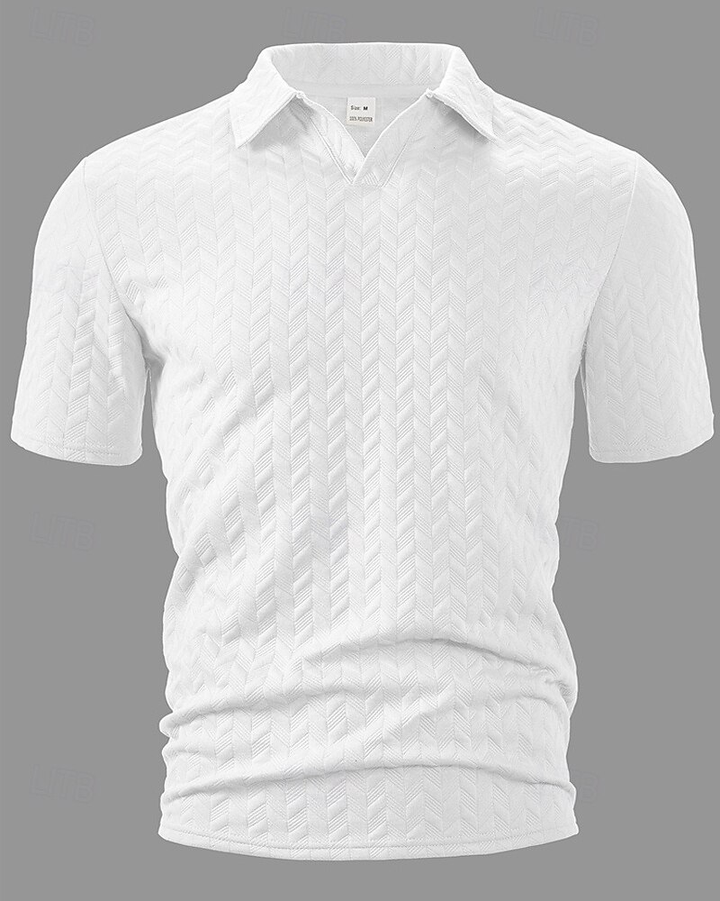 Men's Golf Shirt Golf Polos Shirts Work Casual Lapel Short Sleeve Basic Modern Plain Jacquard Summer Regular Fit Black White Blue Khaki Golf Shirt 2025 - $17.99 –P13
